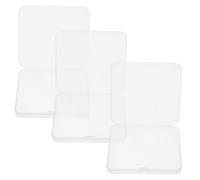 Balacoo 3pcs False Eyelash Storage Box with Protective Cover, Plastic Small Rectangle Containers for Travel and Daily Use, Lash Storage Organiser for Small Items