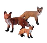 Balacoo 3Pcs Fox Figure Model Wildlife Figurines Jungle Fox Figurines Wild Animal Model Playing Educational Party Supplies for 14+