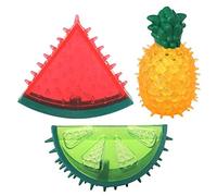 Balacoo 3pcs Freezable Pet Cooling Chew Toys Summer Fruit Lemon Pineapple Watermelon Design Bite- Resistant Dog Cooling Chew Toys for Dogs Teething for Small Dogs Puppies