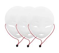 Balacoo 3pcs Halloween Mask White Plastic Animal Face Paintable Blank Mask for DIY Crafts, Cosplay Gatherings and Halloween, for Family and DIY Enthusiasts Color