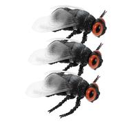Balacoo 3Pcs Miniature Fake Fly Figures Realistic Plastic Insect Models for Preschool Science Education Family Learning Outdoor Exploration