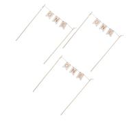 Balacoo 3pcs Wooden One Cake Topper for Babys First Birthday Party Decorations Lightweight Stylish Wood Banner Insert for Celebrations and Home Baking Displays