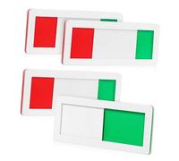Balacoo 4 Pcs Sliding Door Signs for Office Compact Privacy Door Indicators with Self Adhesive Backing Easy Switching Between Vacant Use Status White Minimalist Design for Meeting Rooms