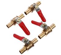 Balacoo 4pcs Brass Ball Hose Barb Tubing Fitting Coupler with 180 Degree Manual Control Operation Handle for Irrigation and Piping Systems