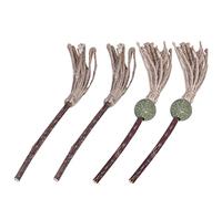 Balacoo 4PCS cat teaser plushie dreadfuls kitten play toy wooden toy cat teasing sticks cat chew sticks for teeth cat grinding claw toy cat interactive toy cat toy catnip Will move broom