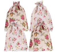 Balacoo 4pcs Empty Lavender Sachet Bags with Drawstring, Breathable Cotton and Linen Material, Multi-functional Storage Bags for Dried Flowers and Wood Art Objects, for New Years and Home