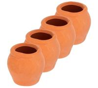 Balacoo 4pcs Miniature Nursery Pots Set Small Pottery Flower Containers for for Indoor and Outdoor Use for Tiny Plants and Cacti