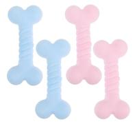 Balacoo 4pcs Pet Chew Toy for Puppies and Small Dogs, Tough Tpr Rubber Molar Bone, Interactive Training Toy for Separation Anxiety Relief and Dental Health