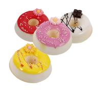 Balacoo 4PCS Realistic Artificial Donuts with Edible Pearl Detail Fine Craftsmanship Fake Doughnut Decor for Wedding Party Pretend Play Donut Shop Display and Home Decoration
