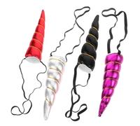 Balacoo 4pcs Unicorn Headband Soft Hairfriendly Material Birthday Headpiece for Women Stylish Cosplay Tiara Party Supplies Red Purple Black Silver