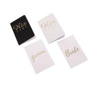 Balacoo 4pcs Wedding His Hers Vow Books with Gold Foil Lettering White Cover Bride and Groom Keepsake Journals for Bridal Shower Engagement Speech Writing Modern Minimalist Design