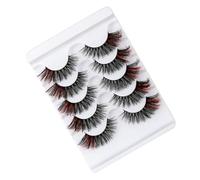 Balacoo 5 Pairs Cosmetic Lashes Makeup Fake Lashes Simulation Material Fuller Look Thicker Eyelashes for Professional Artists Party Club Use