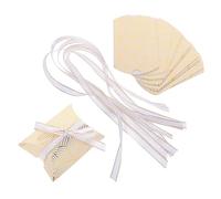 Balacoo 50pcs Mini Pillow Gift Boxes with Gold Trim Ribbon Elegant Wedding Candy Favor Boxes for Showers Birthdays Party Favors Versatile Jewelry and Soap Packaging