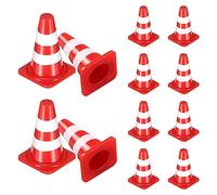 balacoo 50pcs Mini Traffic Cones, Tiny Simulation Red Safety Roadblock Cake Topper Kindergarten Traffic Sign Teaching for Home Shop