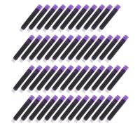 Balacoo 50pcs Purple Fountain Pen Ink Refills with Erasable Ink and Ergonomic Plastic Design for Students Stationery and Smooth Writing