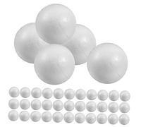 Balacoo 50pcs Solid Polystyrene Craft Balls Round Spheres DIY Modeling for Wedding Christmas Party Decorations and Molecular Models