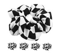 Balacoo 5pcs Checkered Chiffon Scrunchies Elastic Hair Ties for Women Soft Hair Bands for Daily Wear Parties Weddings Multi Use