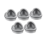 Balacoo 5PCS Heart Shaped Tinplate Containers Portable Candy Cookie Tins with Transparent Window Reusable Metal Boxes for Weddings Birthdays Party Favors and Tinplate Material