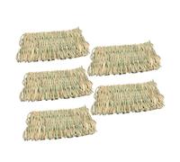 Balacoo 5pcs Small Natural Woven Straw Bunny Mat Grass Bed Pad for Guinea Pigs Rabbits Chinchillas Four Seasons Warm Cooling Small Animal Sleeping Mat