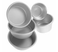 Balacoo 5Pcs Small Non-Stick Muffin and Cake Molds Aluminum Alloy Mini Baking Cups Suitable for Home Baking and Culinary Use