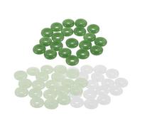 Balacoo 60pcs Glass Beaded Pendant Charms with Hole Design for Easy Stringing, Colored Glaze Flat Beads for Jewelry Making and Craft Time, Delicate Refined Look DIY Necklace and Bracelet
