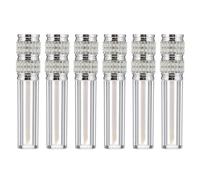 Balacoo 6pcs 5ml Refillable Lip Balm Bottles with Brush Head Leak-proof Lightweight Plastic Lip Gloss Containers in Silver for DIY Care and Cosmetic Samples