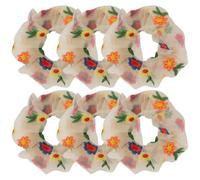 Balacoo 6pcs Embroidered Mesh Flower Scrunchies for Women Hair Ties Ponytail Holders Stretchable Cloth Hair Accessories for Decorating Yourself or Putting Your Tie the Night