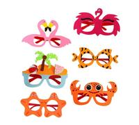 Balacoo 6pcs Hawaiian Party Glasses Lightweight Plastic Funny Sunglasses for Luau Beach Birthday Costume Props with Tropical Flamingo Crab Designs
