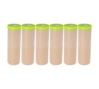 Balacoo 6pcs Kraft Paper Roll Pre-taped Self-adhesive Wide Rolls | Dust Containment and Anti-wrinkle Features, Suitable for Auto Body and House Painters, Cabinet and Countertop Protection