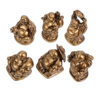 Balacoo 6pcs Resin Laughing Buddha Figurine round Belly Feng Shui Decor