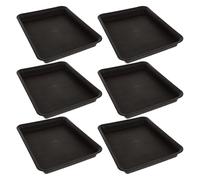 Balacoo 6pcs Reusable Resin Plastic Plant Pot Trays Rectangular Flowerpot Bases Prevent Soil Falling Household Gardening Water Collecting Saucers Random Color