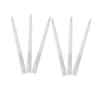 Balacoo 6pcs White Spiral LED Taper Candles Battery Powered Flameless Long Candle Sticks for Wedding Party Dinner Decor Soft Ambiance Event Lighting