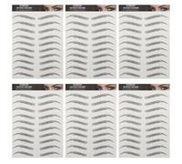 Balacoo 6sheets Hair-like Eyebrow Stickers Imitation Tattoo Transfers for Women Natural-looking Full Brows Easy Apply Temporary Eyebrow Tool