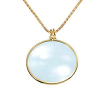 Balacoo 6X Necklace Magnifier Magnifying Glass Pendant Necklace Mini Magnifier Metal Magnifying Glasses for Observation Rocks Map Crossword Puzzle Jewelry,1