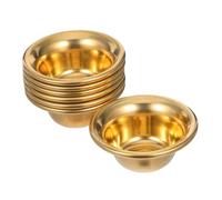 Balacoo 7pcs Tibetan Brass Water Offering Cups for Temple and Desktop Worship Aging Material Smooth Polished Surface Buddhist Ritual Adornment and Gift