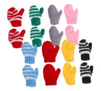Balacoo 8 Pairs Mini Knit Gloves for Dolls Soft Detailed Mittens for DIY Crafting Creative Roleplay Accessories for Red White Blue Green Inspiring Imagination and Hand Eye Coordination