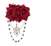 Balacoo Accessory with Tassel, Decorative Plastic and Alloy Vintage Gothic Rose Hair Clip Brooch Pin Elegant Dark Style for Bridesmaid and Bride for Wedding and Birthday