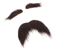 Balacoo Adhesive Mustache and Artificial Beard Set Funny Plush Velour Material Comfortable Effortless Application Halloween Costume Mens Cosplay Accessory with Authentic Appearance