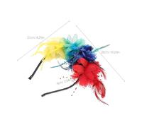 Balacoo Adjustable Floral Feathered Headband for Women Realistic Flower Crown Hairpiece Stylish Masquerade Headband for Carnival Halloween Wedding and Party Accessories