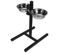 Balacoo Adjustable Height Stainless Steel Dog Feeder with 2 Deep Bowls and Firm Base, Portable Elevated Pet Food and Water Bowl for Cats and Dogs, Suitable for Feeding Time or Taking