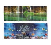 Balacoo Aquarium Background Sticker Double Side Wall Sticker Underwater Scenery for Fish Tank Home Wall Decor 102x40cm