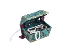 Balacoo Aquarium Resin Treasure Chest Ornament Durable Creative Jewel Box Underwater Decorations - Fish Hideout Hideaway for Betta, Small Lizards, Turtles, Reptiles, Amphibians (Green)