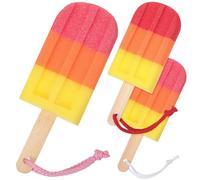 Balacoo Back Scrubber Soft Sponge Material Shower Body Sponge Brush Set 3 Pcs with Ice Cream Shape Easy and Comfortable to Use for Bathing and Family Use