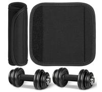 Balacoo Barbell Grips 2Pcs Dumbbell Handle Covers Lightweight Polyester Pads for Powerlifting and Indoor Pull-Up Bar Training Black