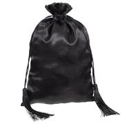 Balacoo Black Fabric Drawstring Bag a Sundries Storage Pouch with Two Flat Tassel Drawstrings Toiletry Bag, Easy to Carry and Suitable for Repeated Use