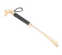 Balacoo Black Long Handled Shoe Horn with Wood Grip for Seniors | Smooth Edge Alloy Aid, Comfortable Grip, Home Use, 32cm Horse Head Design, Black Finish