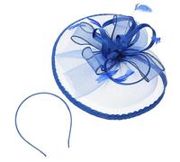 Balacoo Blue Delicate Quill Mesh Fascinator Headband for Women Lightweight Skin Friendly Bridal Hairwear Firm Fit Wedding Flower Headdress for Ladies
