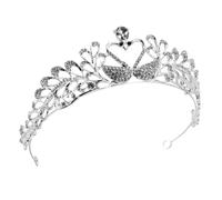 Balacoo Bridal Crown Swan Love Heart Crystal Tiara Rhinestone Wedding Headpiece for Bride Engagement Party Silver Lightweight Hair Accessory