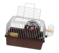 Balacoo Cage with Essential Hamster Spacious Portable Travel Carrier with Holder Interior and Water Bottle for Brown Abs Accessories for Easy Carrying Small Pets and Small Animals