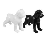 Balacoo Ceramic Animal Craft Adornments 2 Pcs Dog Figurines for Home and Garden Display Delicate Desktop Style
